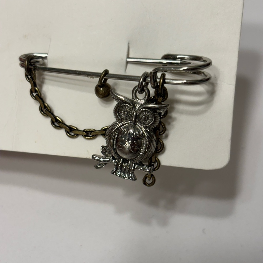 J. Crew Safety Pin Owl Brooch